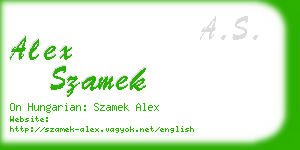 alex szamek business card